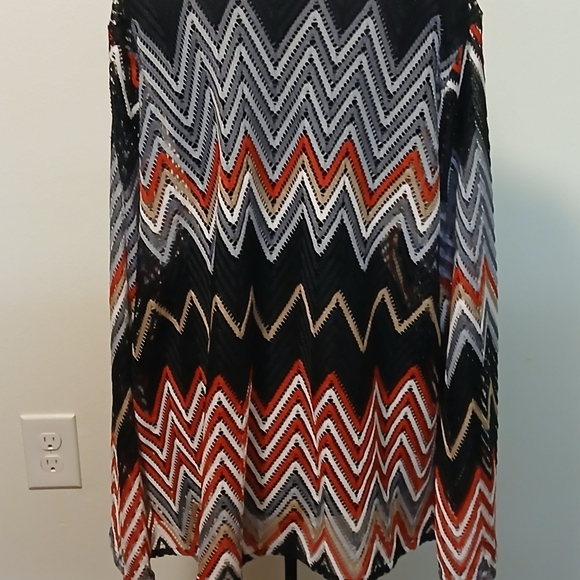 Hot swag women's 2X big zag multi colored long sleeves open front knit cardigan - Picture 10 of 12